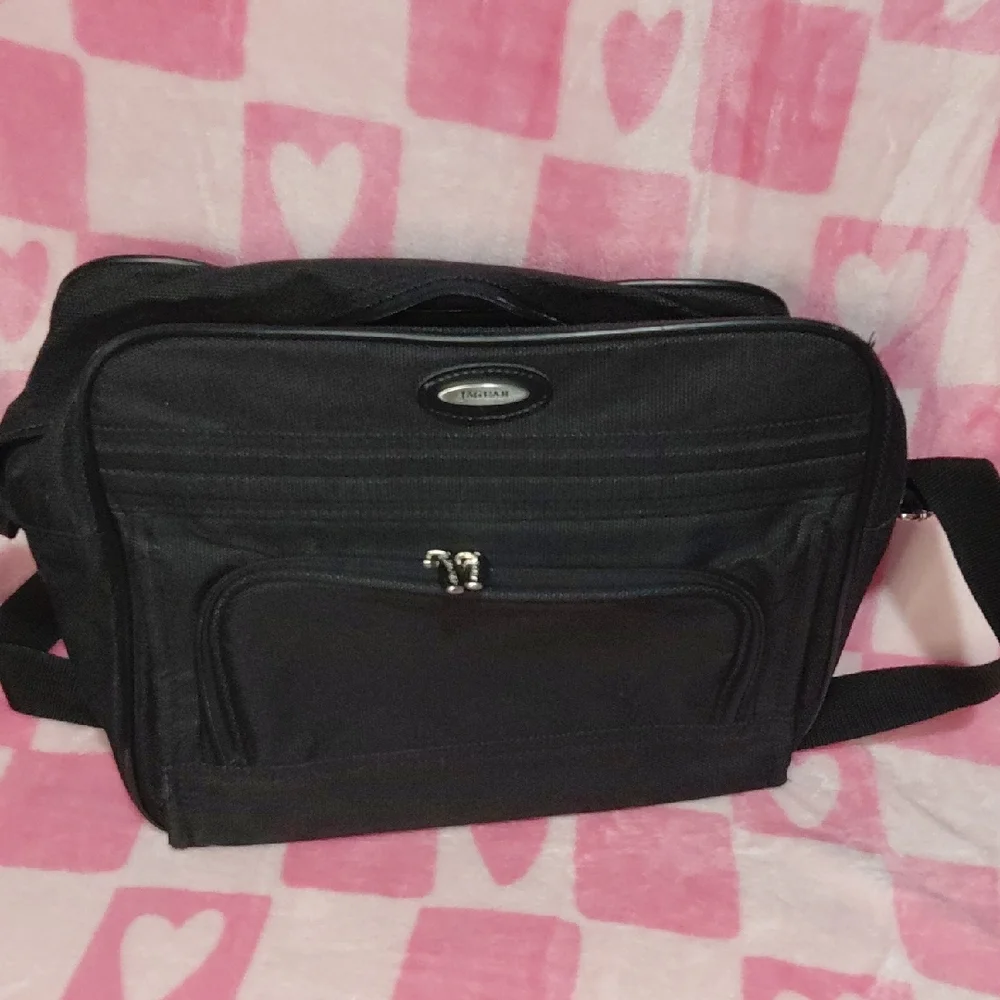 Jaguar Black Tapestry Carry On Weekender Travel Shoulder Bag Clean RN 93677